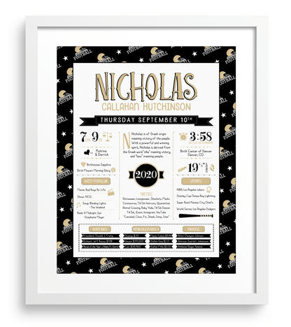 White Frame / New Orleans Saints Print