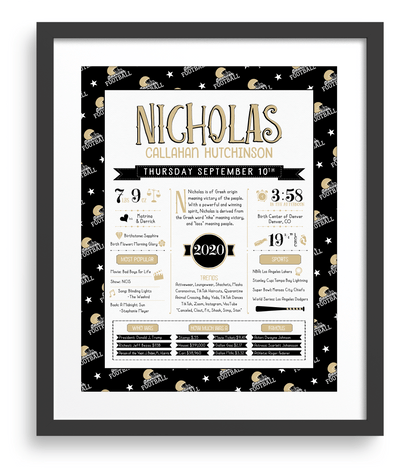 Black Frame / New Orleans Saints Print