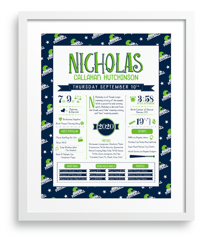 White Frame / Seattle Seahawks Print