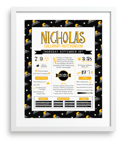 White Frame / Pittsburgh Steelers Print