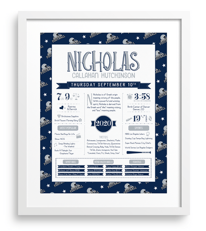 White Frame / Dallas Cowboys Print