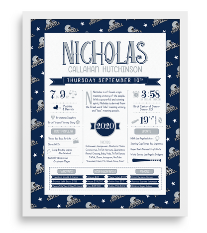 White Frame / Dallas Cowboys Print