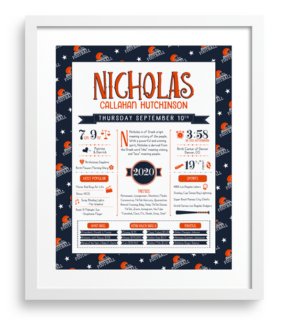 White Frame / Chicago Bears Print