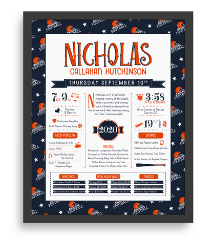 Black Frame / Chicago Bears Print