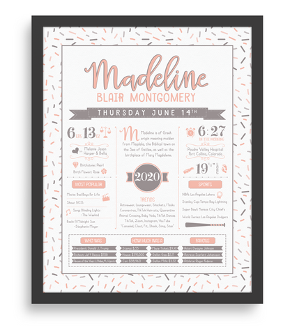 Black Frame / Peach & Brown Print