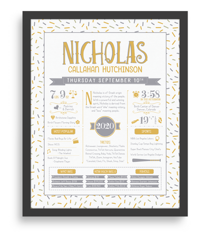 Black Frame / Gold & Gray Print