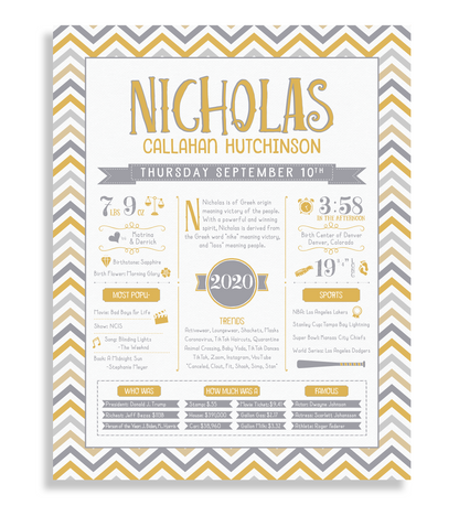 No Frame / Gold & Gray Print