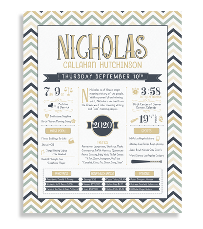 No Frame / Sandy Beige & Navy Print