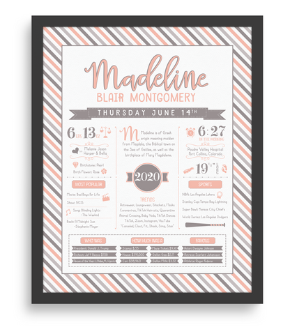 Black Frame / Peach & Brown Print