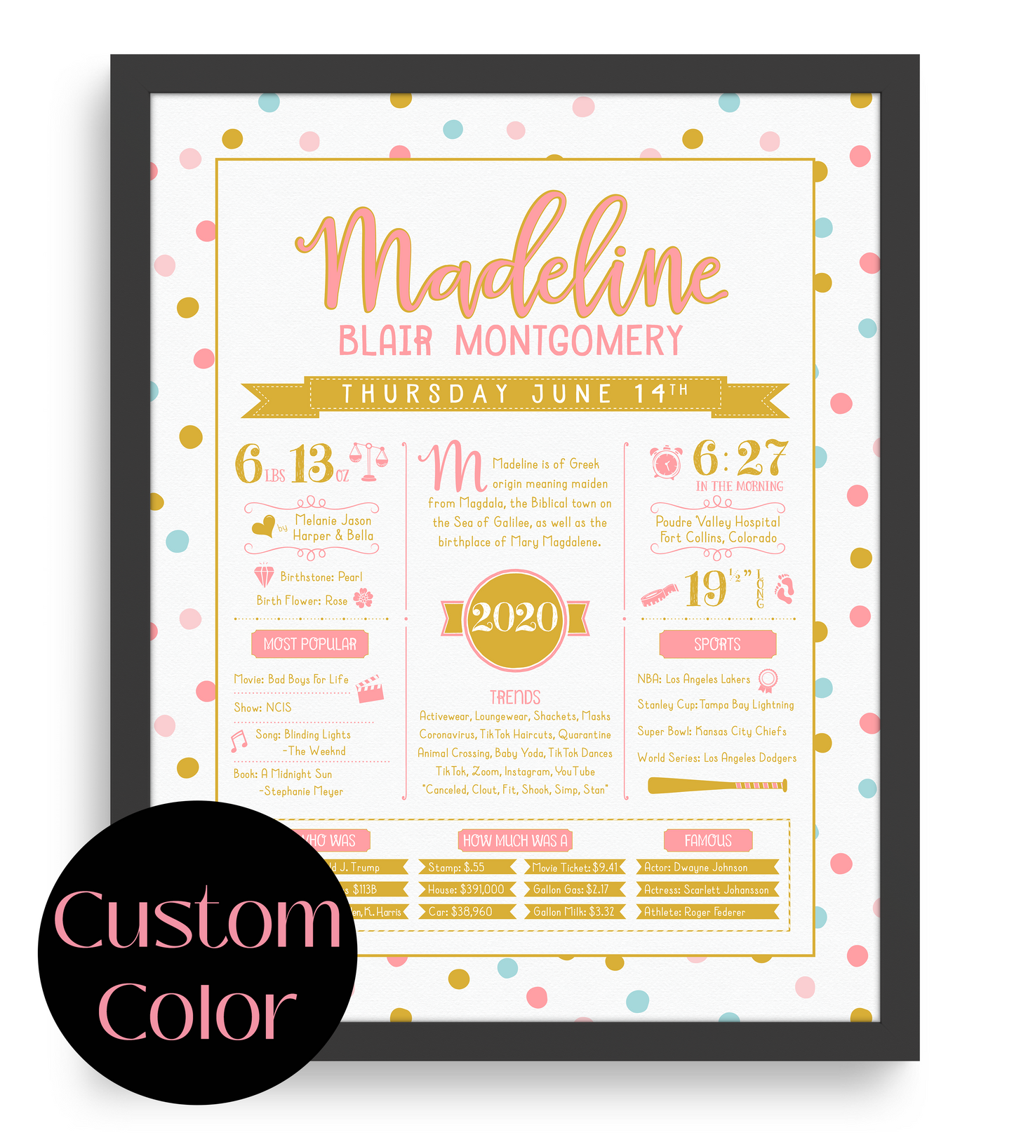 Black Frame / Custom Color Print