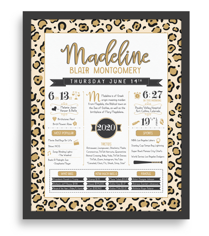 Black Frame / Tan Print