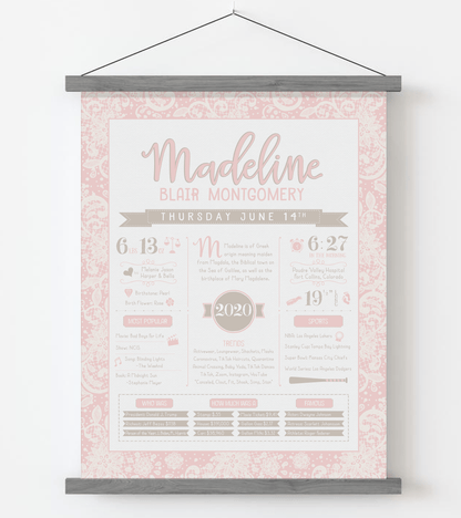 Gray Magnetic Frame / Pink Print