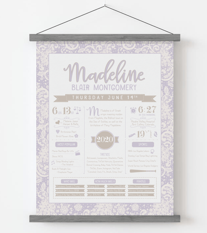 Gray Magnetic Frame / Lilac Print