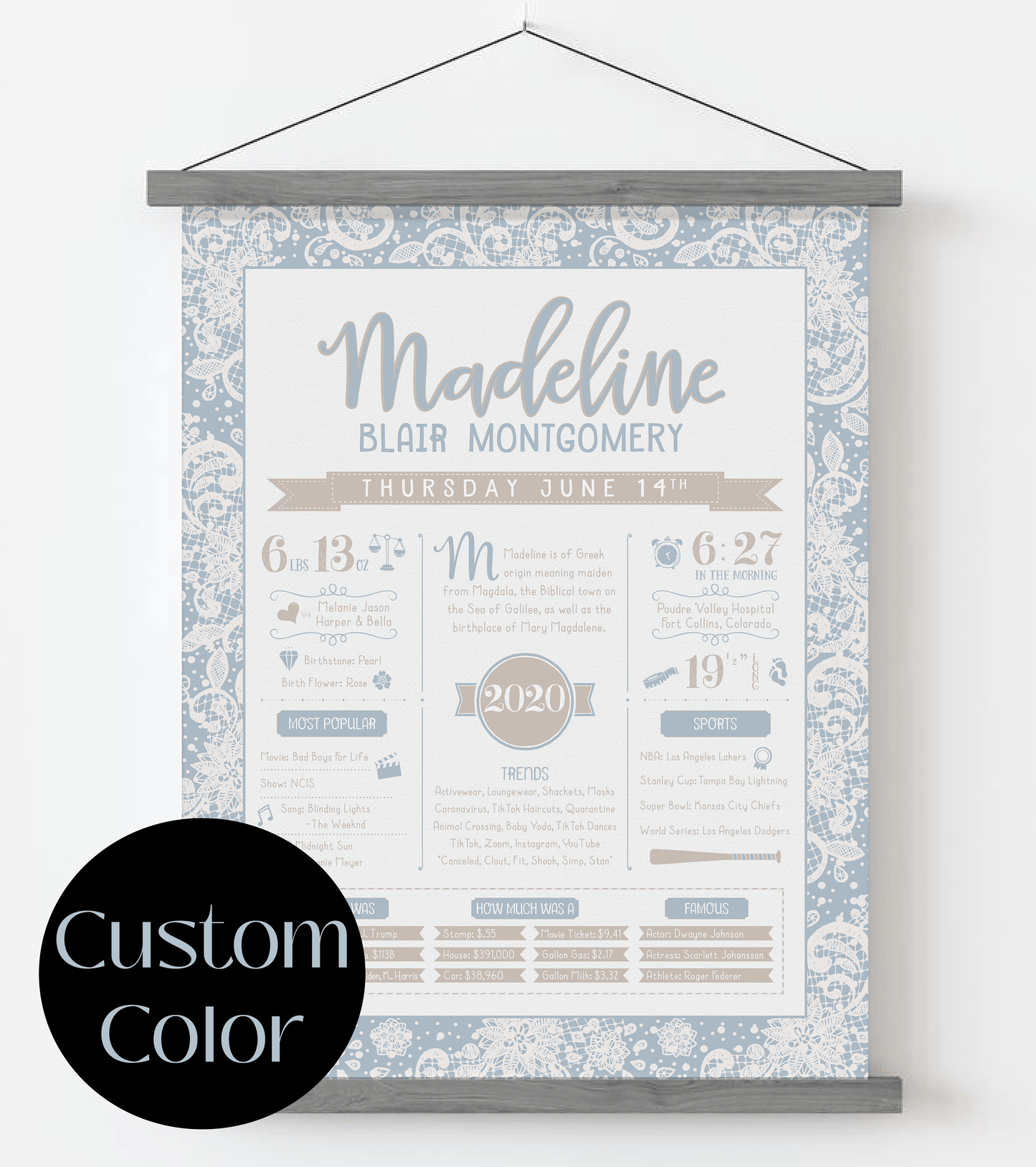 Gray Magnetic Frame / Custom Color Print