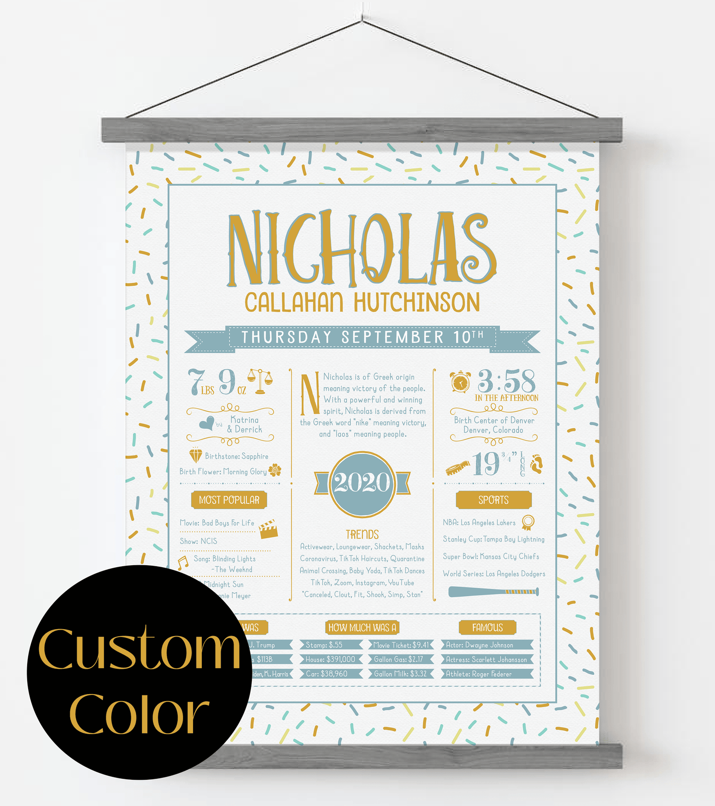 Gray Magnetic Frame / Custom Color Print