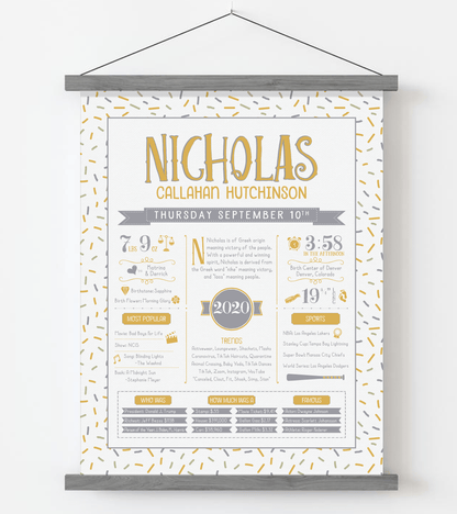 Gray Magnetic Frame / Gold & Gray Print