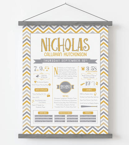 Gray Magnetic Frame / Gold & Gray Print