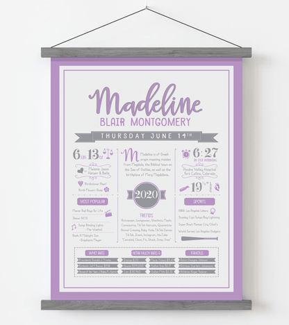 Gray Magnetic Frame / Purple & Gray Print