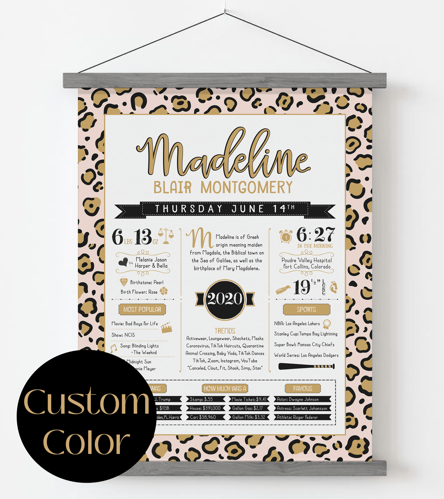 Gray Magnetic Frame / Custom Color Print
